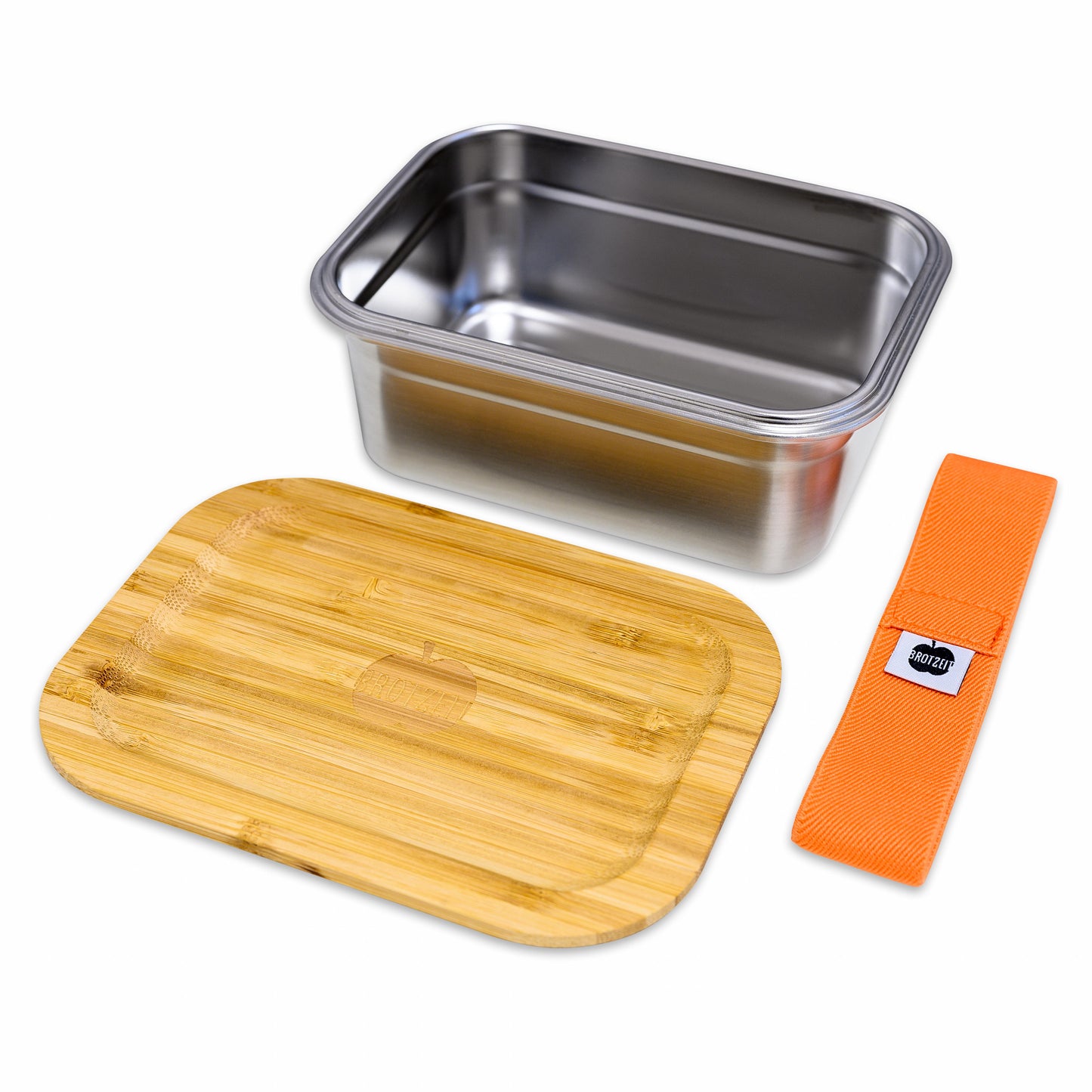 Brotzeit WOODY Lunchbox aus Edelstahl mit Bambusdeckel
