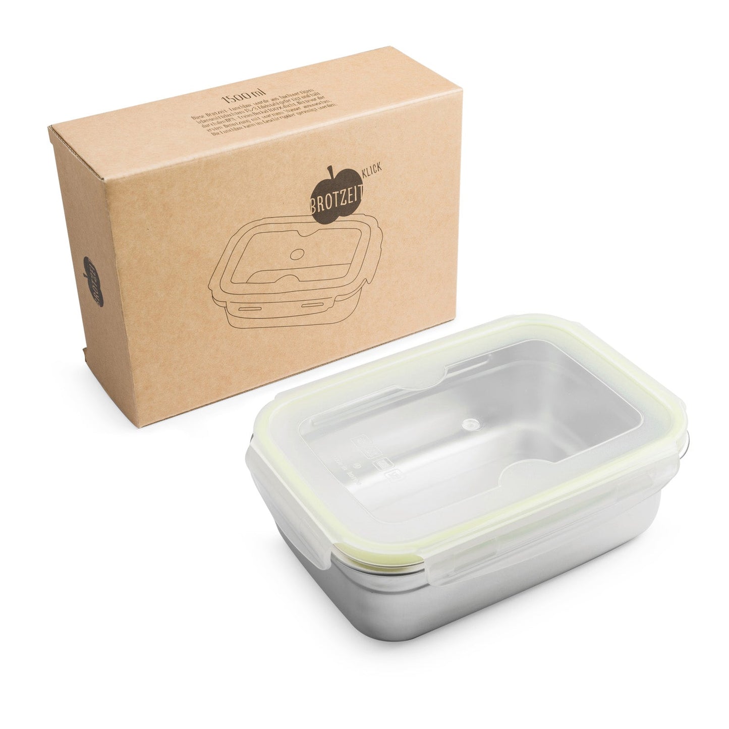 Brotzeit klick Brotdose Lunchbox aus Edelstahl 100% BPA frei dicht verschliessbar