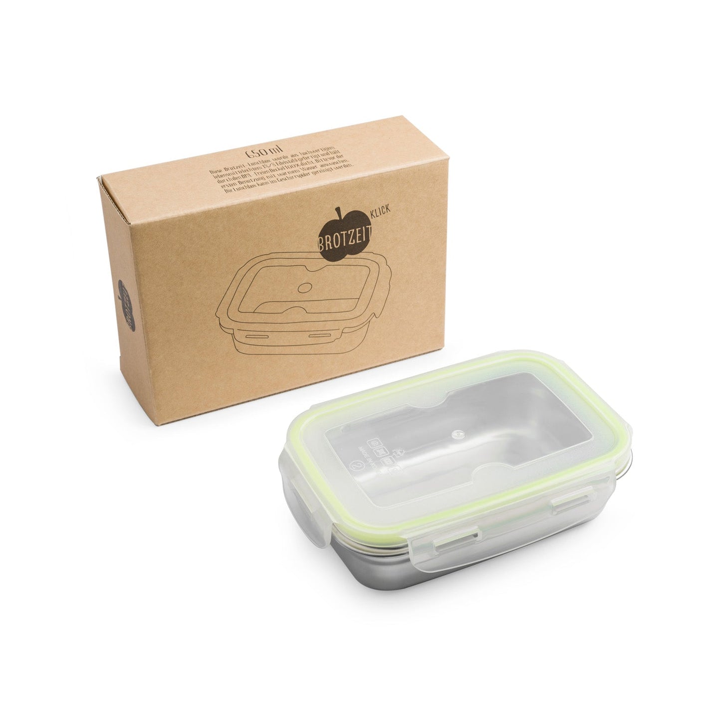 Brotzeit klick Brotdose Lunchbox aus Edelstahl 100% BPA frei dicht verschliessbar