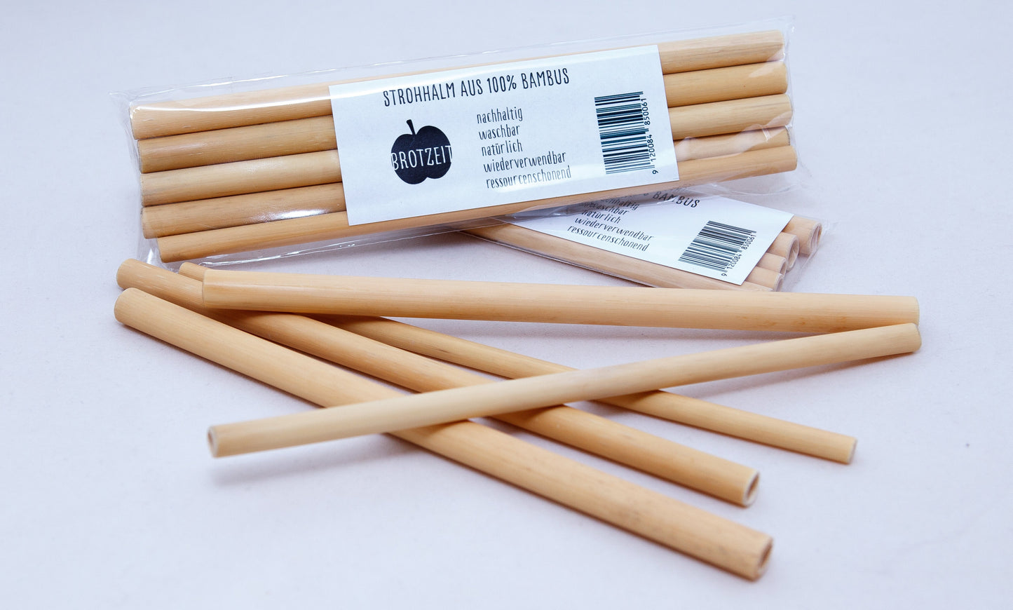 Brotzeit Trinkhalme aus Bambus 5er Set Strohhalme plastikfrei