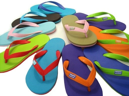 Hippobloo Flip Flop grüne Polka aus Naturkautschuk BPAfrei vegan Hippo Bloo