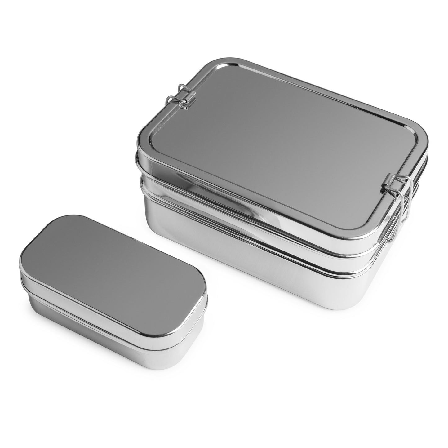 Brotzeit Lunchboxen 3in1 Three-in-one Brotdose Jausenbox aus Edelstahl 100% BPA frei fest verschlies