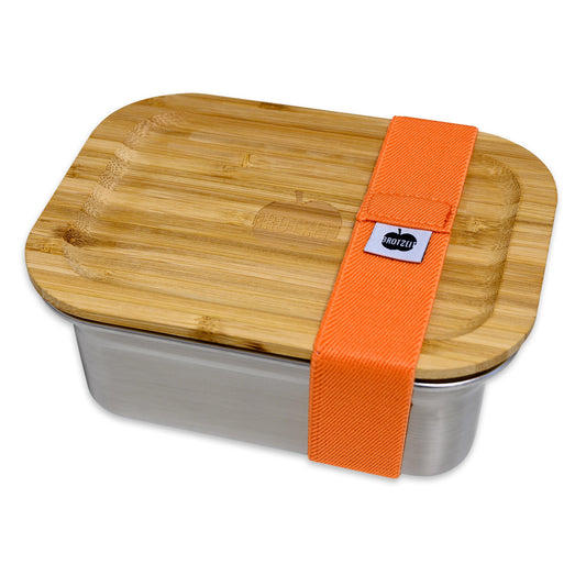 Brotzeit WOODY Lunchbox aus Edelstahl mit Bambusdeckel