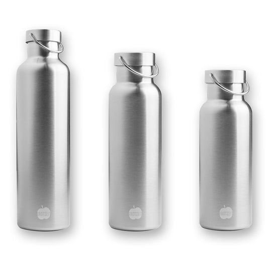 Brotzeit Thermosflasche aus Edelstahl plastikfrei Trinkflasche in 3 Grössen