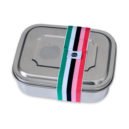 Brotzeit ZWEIER Lunchboxen Brotdose Jausenbox mit Unterteilung aus Edelstahl 100% BPA frei
