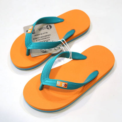 Hippobloo Flip Flop für Kinder SYDNEY orange türkis aus Naturkautschuk BPAfrei vegan Hippo